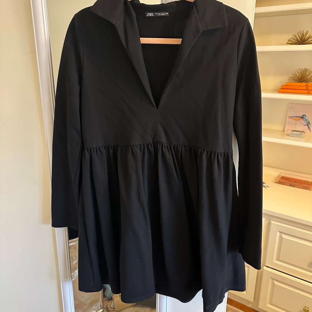 Zara Black Long Sleeve Dress